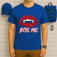 Bite Me Vampire Fangs Diy Halloween For Aspiring Dracula Funny Gift T-Shirt