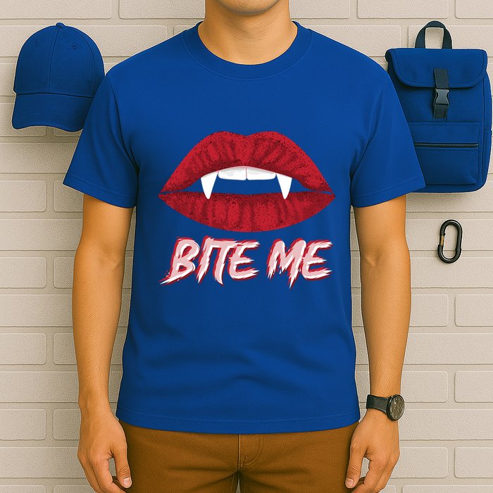 Bite Me Vampire Fangs Diy Halloween For Aspiring Dracula Funny Gift T-Shirt