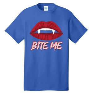 Bite Me Vampire Fangs Diy Halloween For Aspiring Dracula Funny Gift Tall T-Shirt