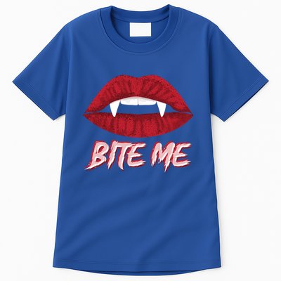 Bite Me Vampire Fangs Diy Halloween For Aspiring Dracula Funny Gift Tall T-Shirt