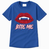Bite Me Vampire Fangs Diy Halloween For Aspiring Dracula Funny Gift Tall T-Shirt