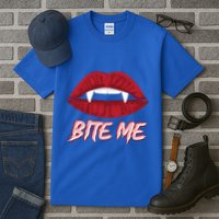 Bite Me Vampire Fangs Diy Halloween For Aspiring Dracula Funny Gift Tall T-Shirt
