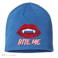 Bite Me Vampire Fangs Diy Halloween For Aspiring Dracula Funny Gift Sustainable Beanie