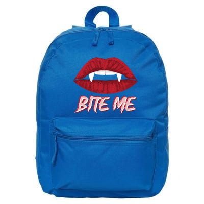 Bite Me Vampire Fangs Diy Halloween For Aspiring Dracula Funny Gift 16 in Basic Backpack