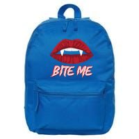 Bite Me Vampire Fangs Diy Halloween For Aspiring Dracula Funny Gift 16 in Basic Backpack