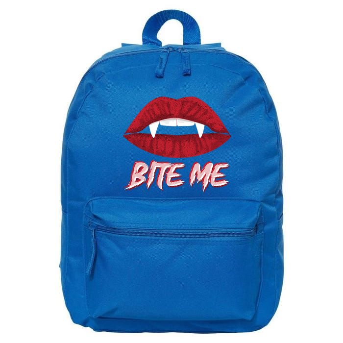 Bite Me Vampire Fangs Diy Halloween For Aspiring Dracula Funny Gift 16 in Basic Backpack