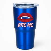 Bite Me Vampire Fangs Diy Halloween For Aspiring Dracula Funny Gift Tumbler