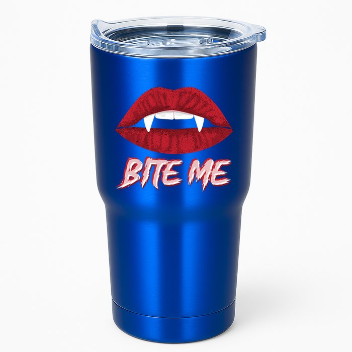 Bite Me Vampire Fangs Diy Halloween For Aspiring Dracula Funny Gift Tumbler