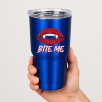 Bite Me Vampire Fangs Diy Halloween For Aspiring Dracula Funny Gift Tumbler