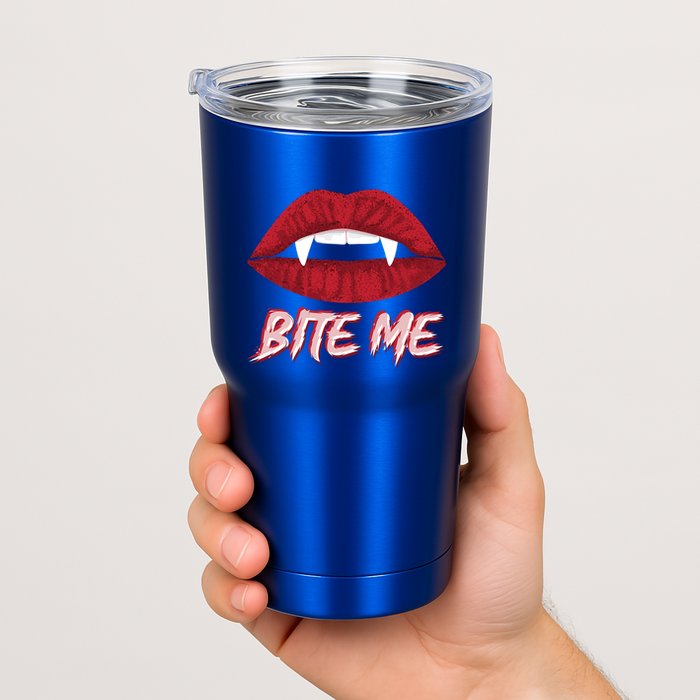 Bite Me Vampire Fangs Diy Halloween For Aspiring Dracula Funny Gift Tumbler