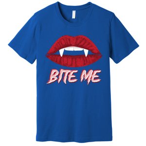 Bite Me Vampire Fangs Diy Halloween For Aspiring Dracula Funny Gift Premium T-Shirt