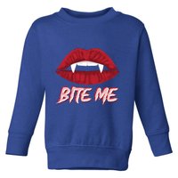 Bite Me Vampire Fangs Diy Halloween For Aspiring Dracula Funny Gift Toddler Sweatshirt