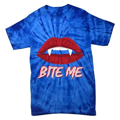 Bite Me Vampire Fangs Diy Halloween For Aspiring Dracula Funny Gift Tie-Dye T-Shirt
