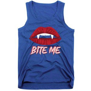 Bite Me Vampire Fangs Diy Halloween For Aspiring Dracula Funny Gift Tank Top