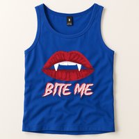 Bite Me Vampire Fangs Diy Halloween For Aspiring Dracula Funny Gift Tank Top