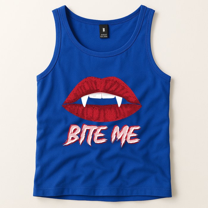 Bite Me Vampire Fangs Diy Halloween For Aspiring Dracula Funny Gift Tank Top