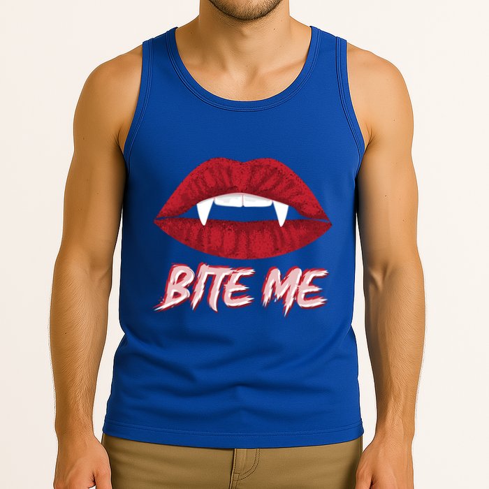 Bite Me Vampire Fangs Diy Halloween For Aspiring Dracula Funny Gift Tank Top