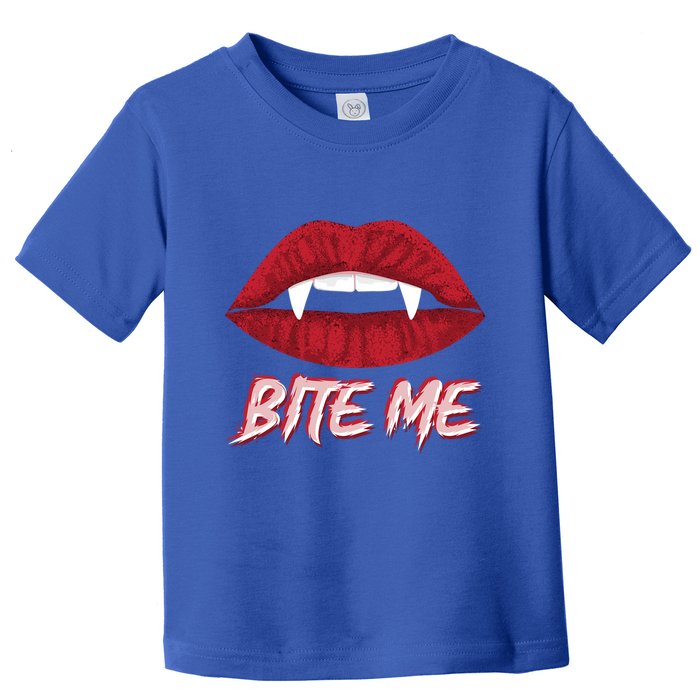 Bite Me Vampire Fangs Diy Halloween For Aspiring Dracula Funny Gift Toddler T-Shirt