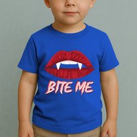 Bite Me Vampire Fangs Diy Halloween For Aspiring Dracula Funny Gift Toddler T-Shirt