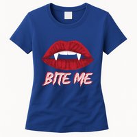 Bite Me Vampire Fangs Diy Halloween For Aspiring Dracula Funny Gift Womens T-Shirt