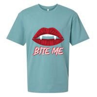 Bite Me Vampire Fangs Diy Halloween For Aspiring Dracula Funny Gift Sueded Cloud Jersey T-Shirt