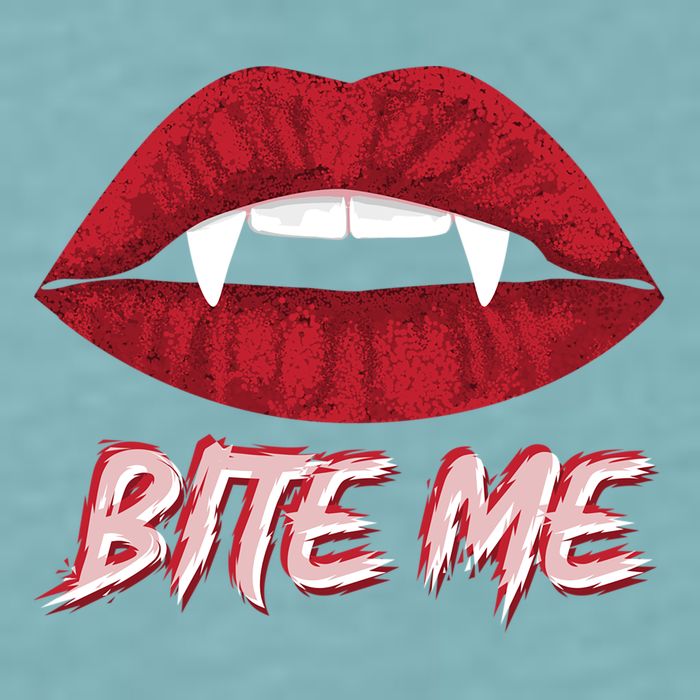 Bite Me Vampire Fangs Diy Halloween For Aspiring Dracula Funny Gift Sueded Cloud Jersey T-Shirt