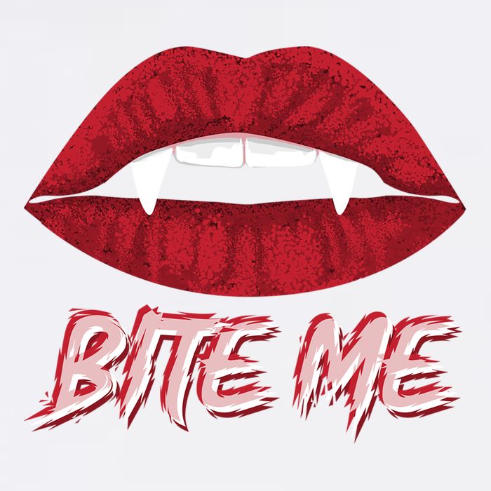 Bite Me Vampire Fangs Diy Halloween For Aspiring Dracula Funny Gift Garment-Dyed Sweatshirt