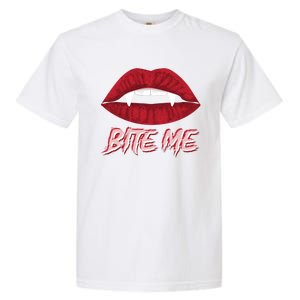 Bite Me Vampire Fangs Diy Halloween For Aspiring Dracula Funny Gift Garment-Dyed Heavyweight T-Shirt