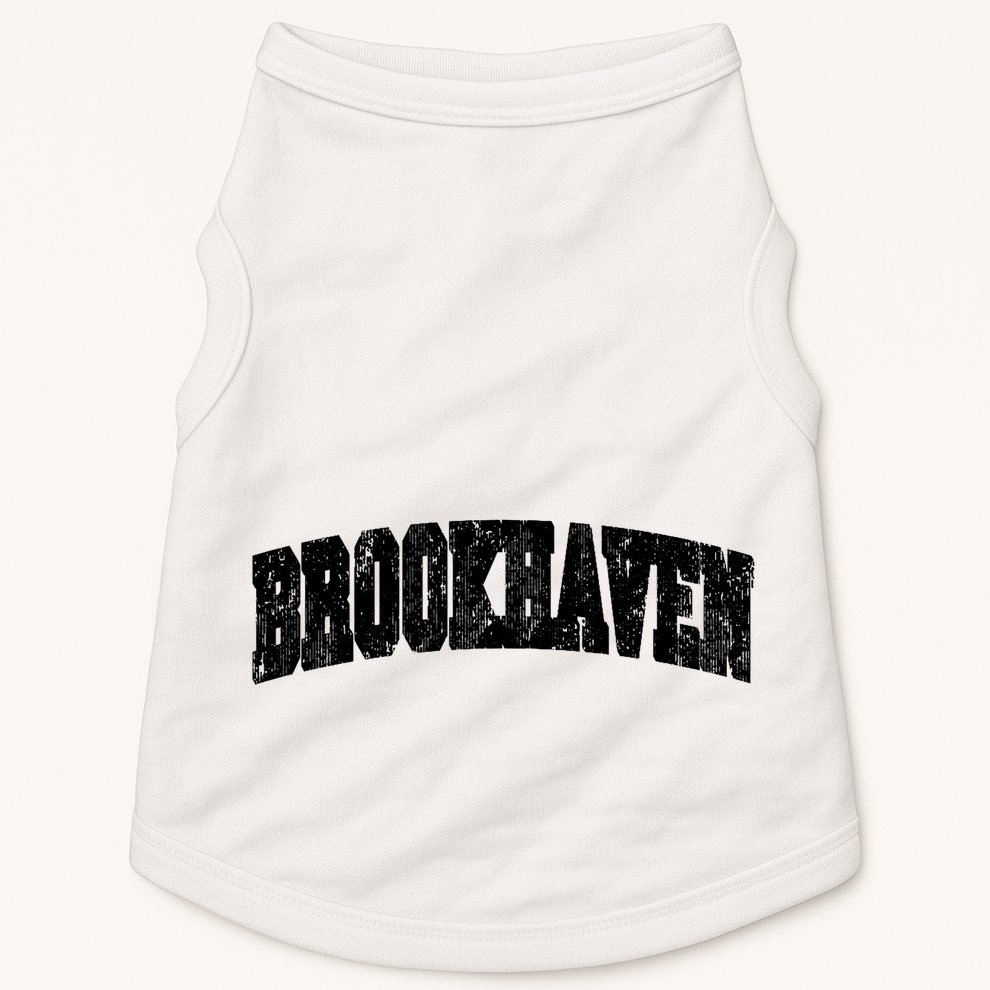 Brookhaven Mississippi Vintage Athletic Sports B&W Print Doggie Tank