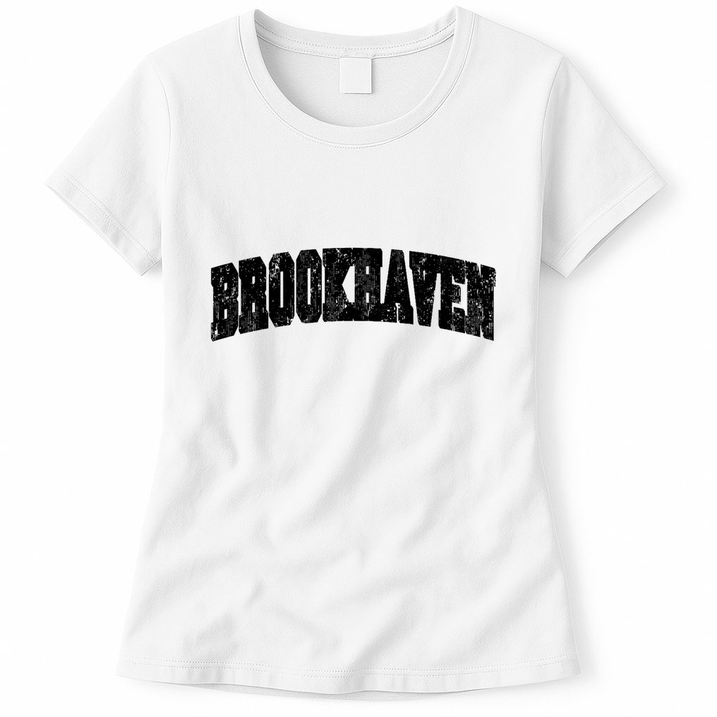 Brookhaven Mississippi Vintage Athletic Sports B&W Print Womens T-Shirt