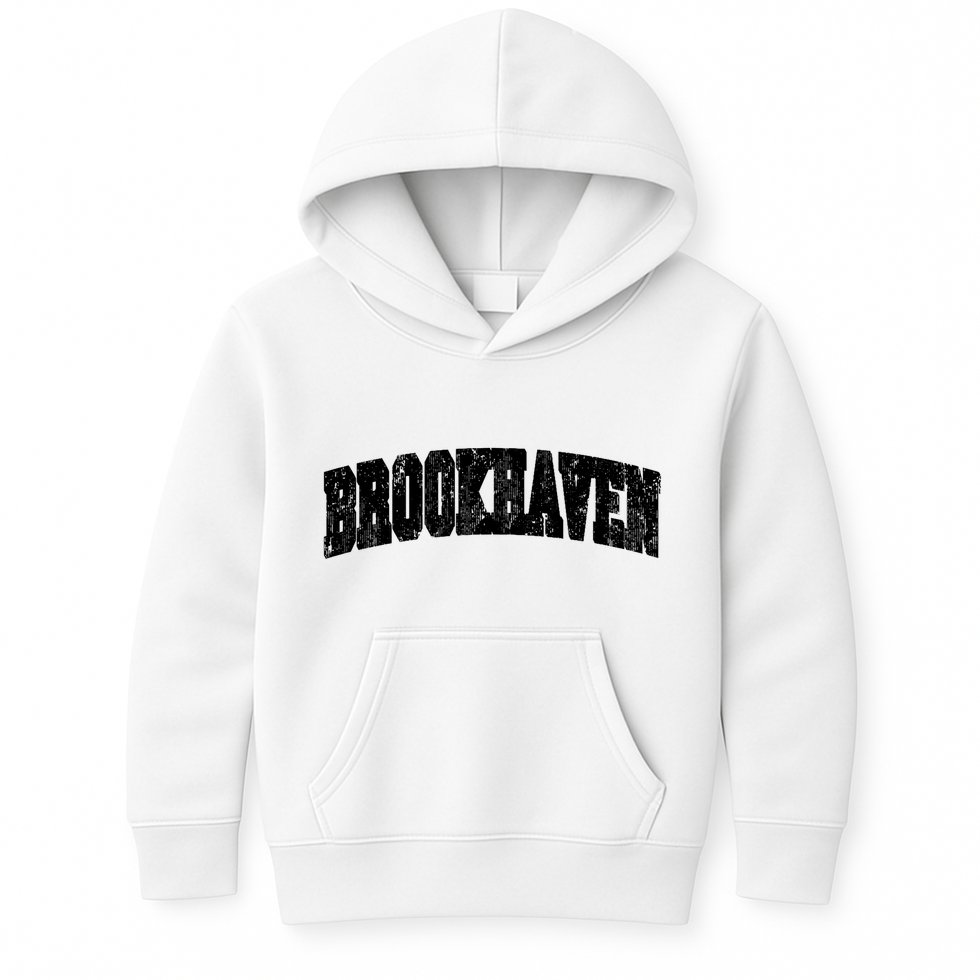 Brookhaven Mississippi Vintage Athletic Sports B&W Print Kids Hoodie