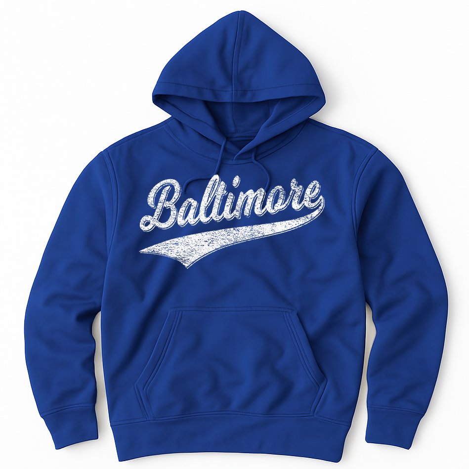 BALTIMORE MARYLAND VARSITY SCRIPT VINTAGE SPORTS Hoodie
