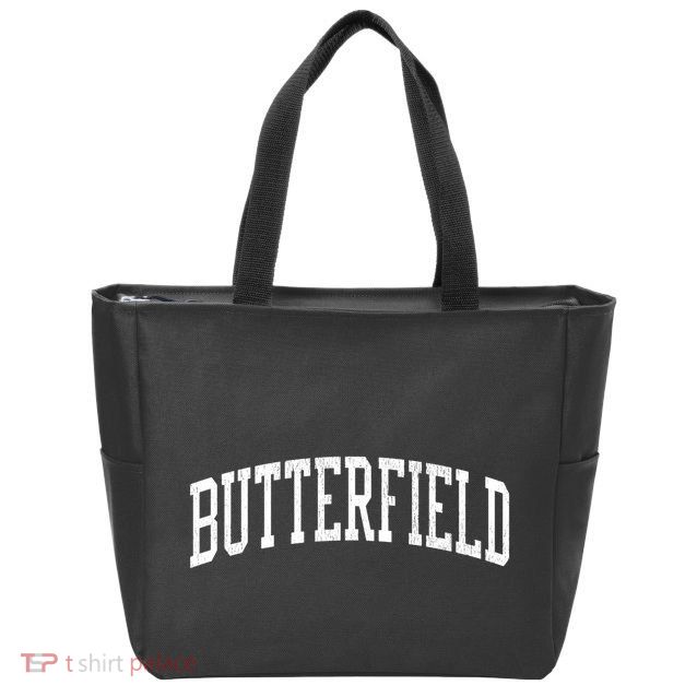 Butterfield Mo Vintage Athletic Sports Js02 Sweatshirt Zip Tote Bag