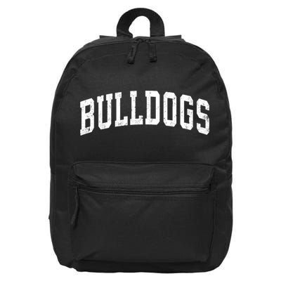 Bulldogs Mascot Vintage Athletic Sports Name Design Long Sleeve 16 in Basic Backpack