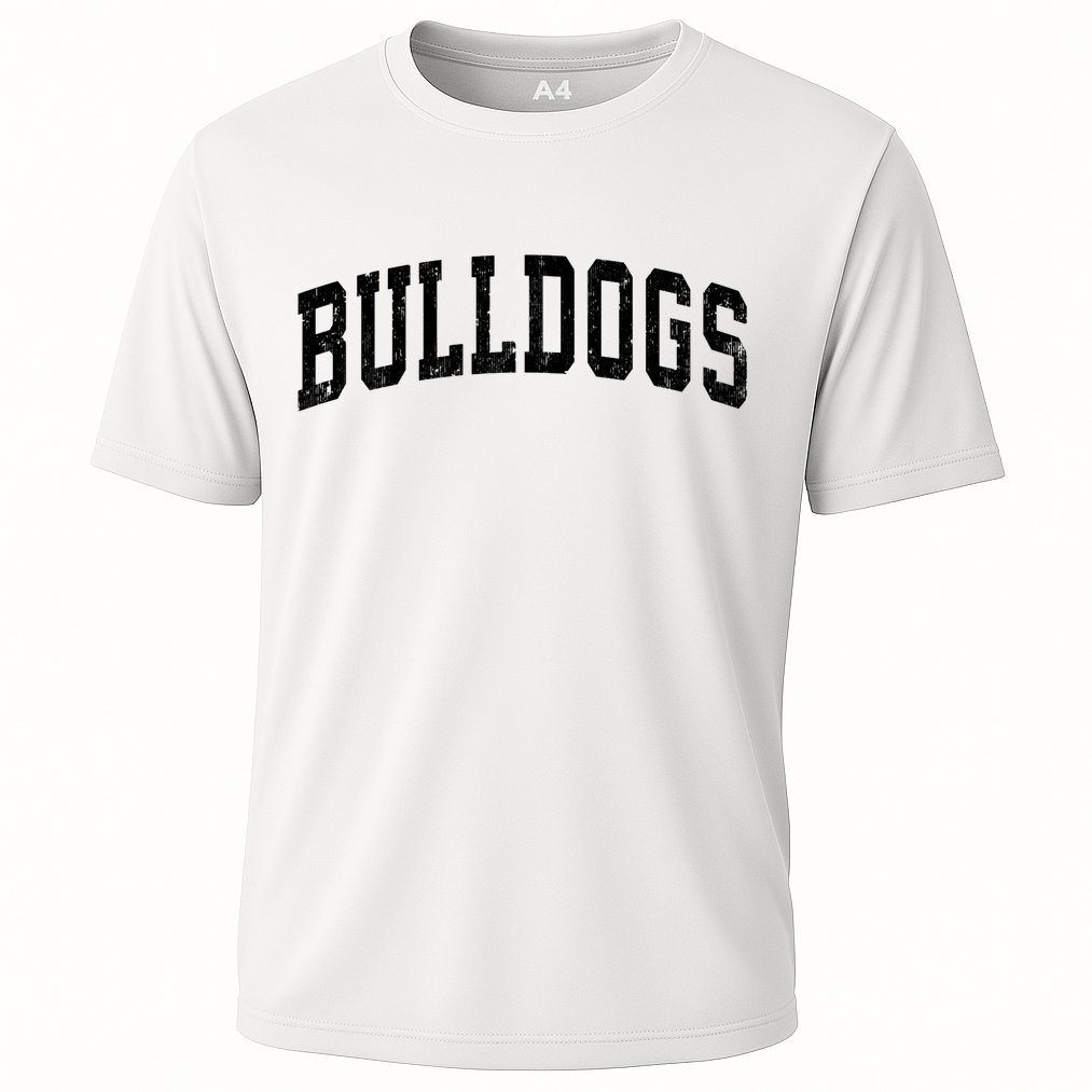 Bulldogs Mascot Vintage Athletic Sports Name Design Long Sleeve Cooling Performance Crew T-Shirt