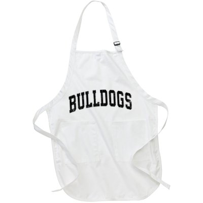 Bulldogs Mascot Vintage Athletic Sports Name Design Long Sleeve Apron
