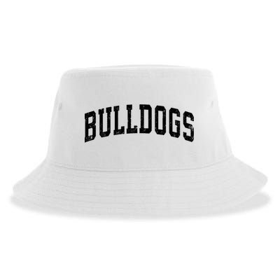 Bulldogs Mascot Vintage Athletic Sports Name Design Long Sleeve Sustainable Bucket Hat