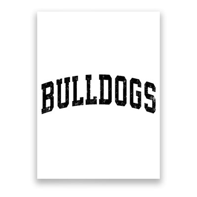 Bulldogs Mascot Vintage Athletic Sports Name Design Long Sleeve Poster