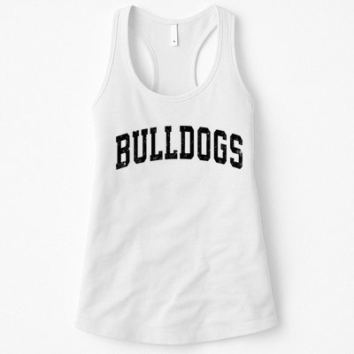 Bulldogs Mascot Vintage Athletic Sports Name Design Long Sleeve Womens Tank Top