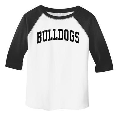 Bulldogs Mascot Vintage Athletic Sports Name Design Long Sleeve Toddler Fine Jersey T-Shirt