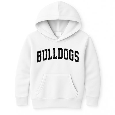 Bulldogs Mascot Vintage Athletic Sports Name Design Long Sleeve Kids Hoodie