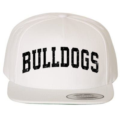 Bulldogs Mascot Vintage Athletic Sports Name Design Long Sleeve Wool Snapback Cap