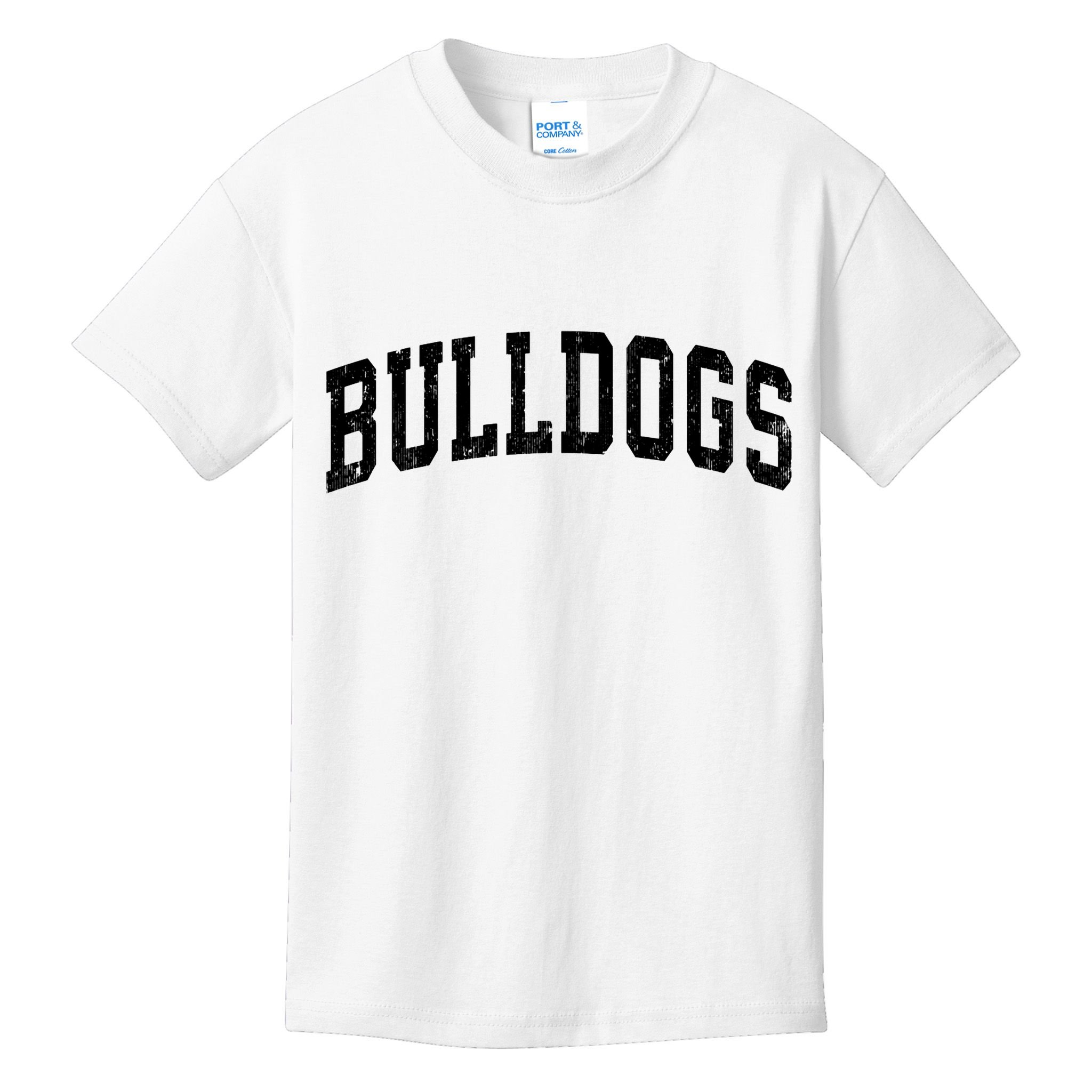 Bulldogs Mascot Vintage Athletic Sports Name Design Long Sleeve Kids T-Shirt