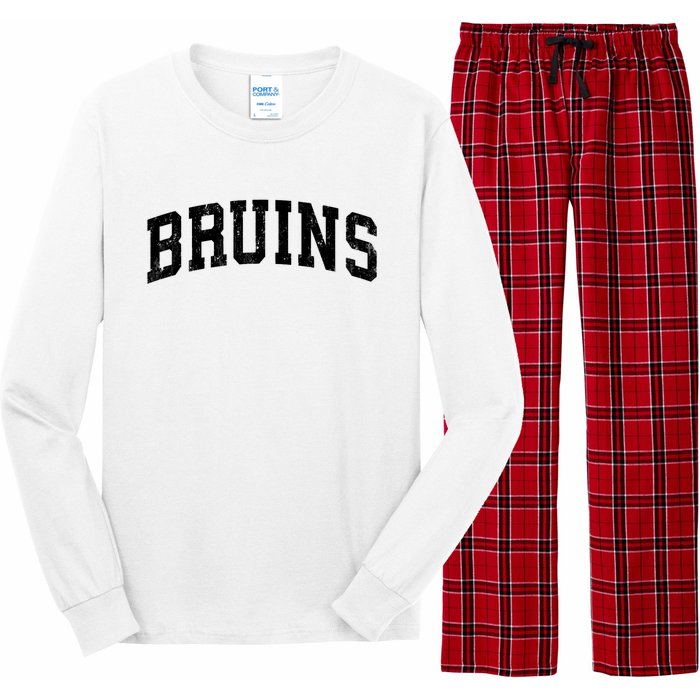 Bruins Mascot Vintage Athletic Sports Name Design Long Sleeve Long Sleeve Pajama Set