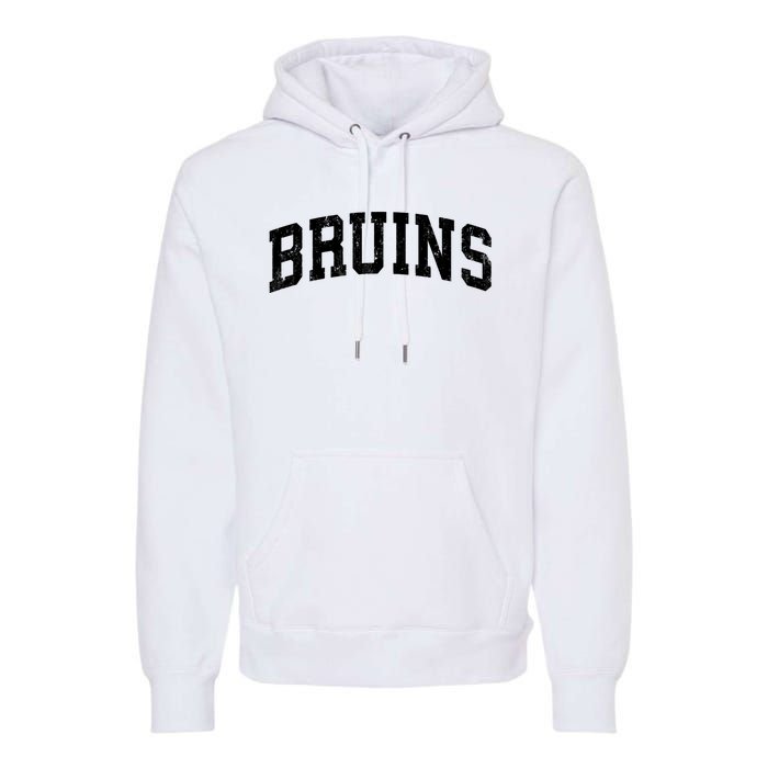 Bruins Mascot Vintage Athletic Sports Name Design Long Sleeve Premium Hoodie