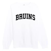 Bruins Mascot Vintage Athletic Sports Name Design Long Sleeve Premium Crewneck Sweatshirt