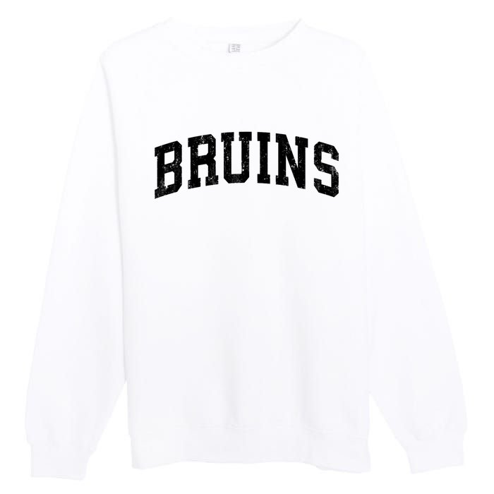 Bruins Mascot Vintage Athletic Sports Name Design Long Sleeve Premium Crewneck Sweatshirt