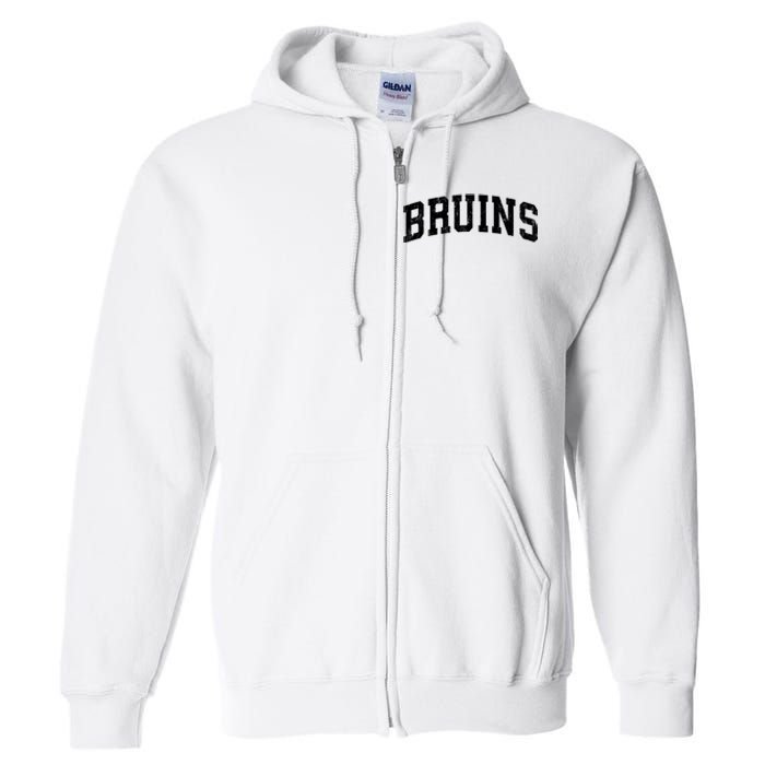 Bruins Mascot Vintage Athletic Sports Name Design Long Sleeve Full Zip Hoodie