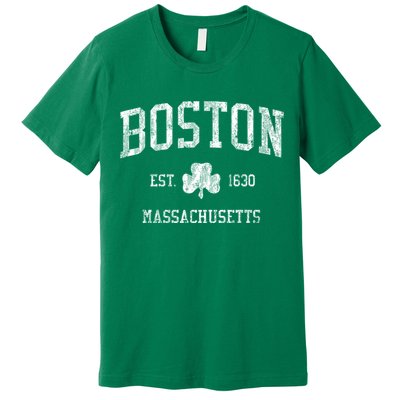 Boston Ma Vintage Shamrock Sports Design Premium T-Shirt