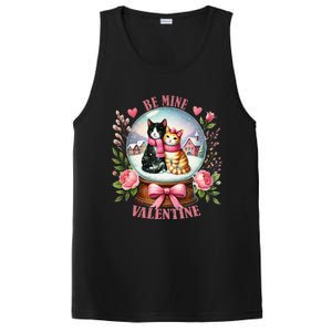 Be Mine Valentine Cute Cat Snow Globe ValentineS Day Cat PosiCharge Competitor Tank